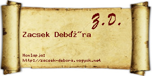 Zacsek Debóra névjegykártya
